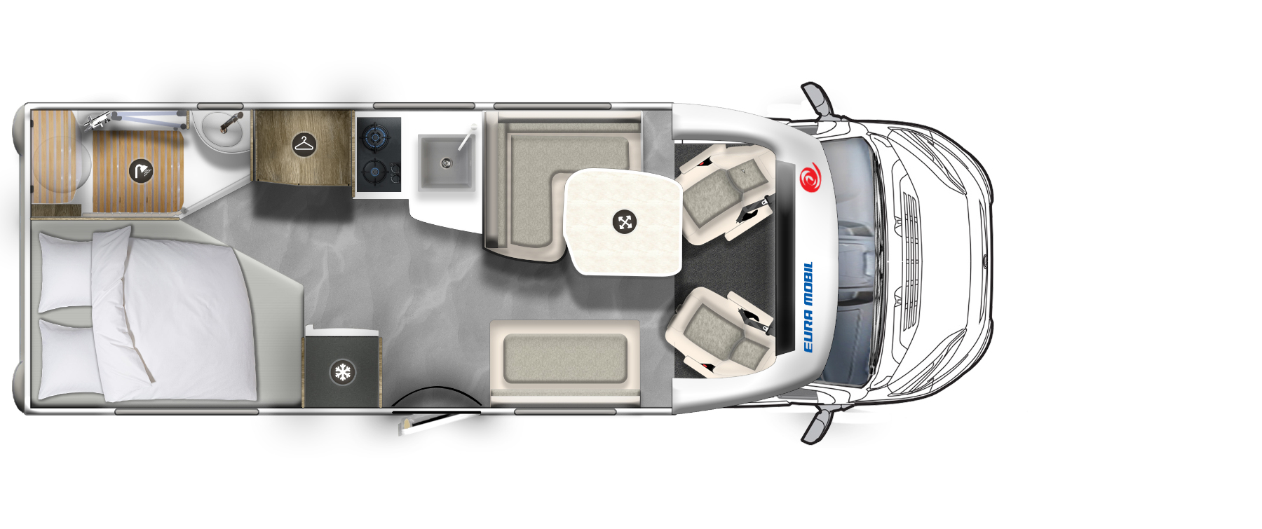 Foto 1 - Profila T 675 SB Modial+Fahr Ass-5e sitz, Glattblech weiß (Weiß)