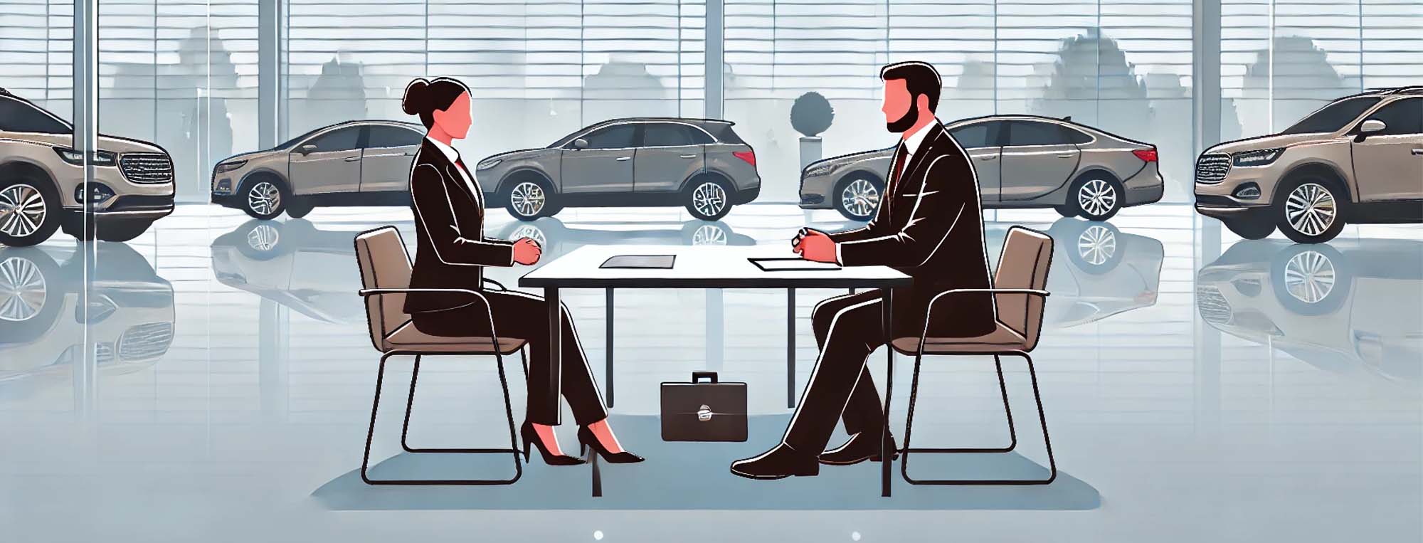 Header Karriere, 2 Menschen im Autohaus